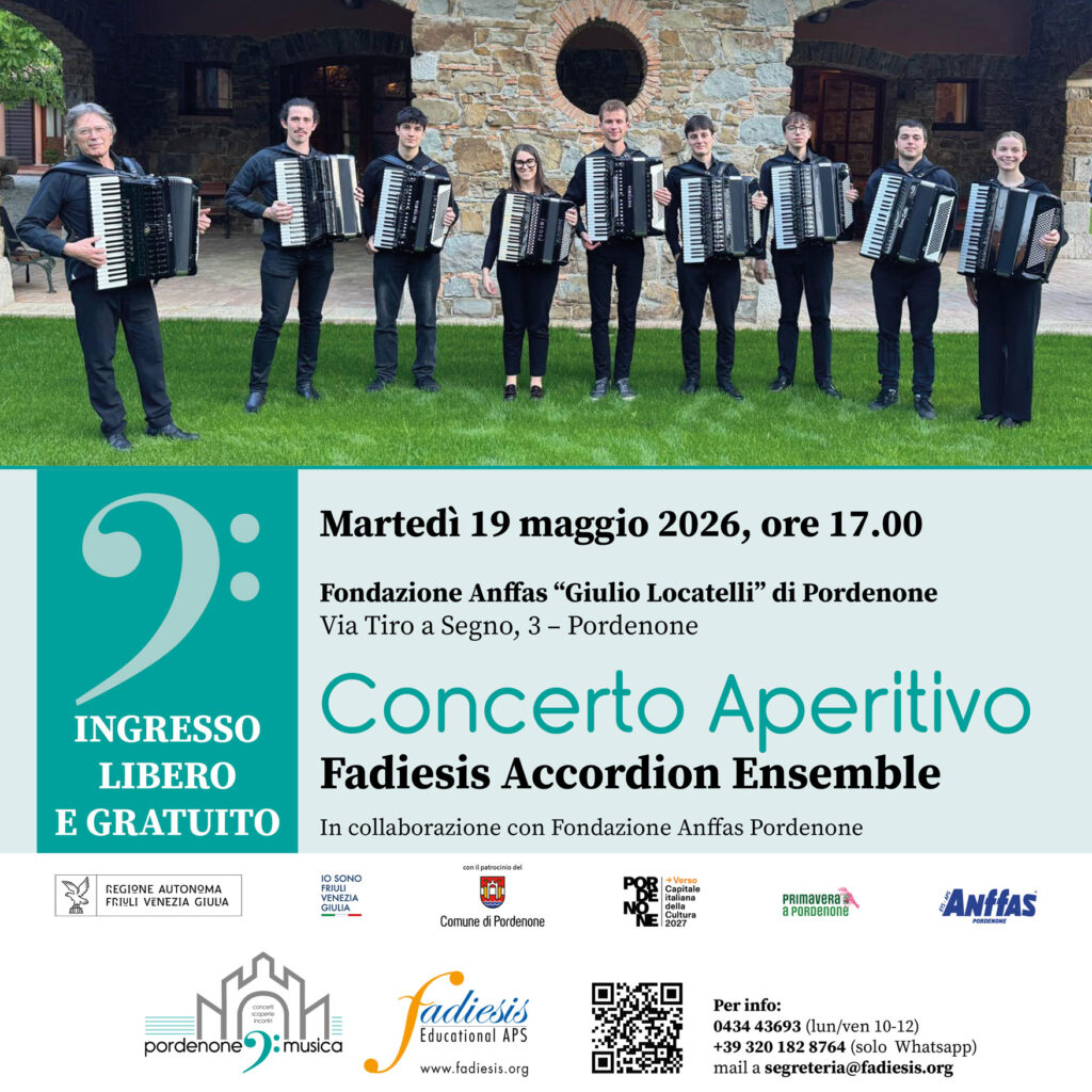 L’ANFFAS Pordenone APS il 19 maggio 2026 riapre la stagione con il primo APERIANFFAS Musicale